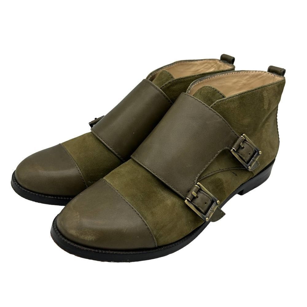 VC Signature‎ by Vince Camuto 7M    Ankle Booties    Green Vi-Tallon Leather
